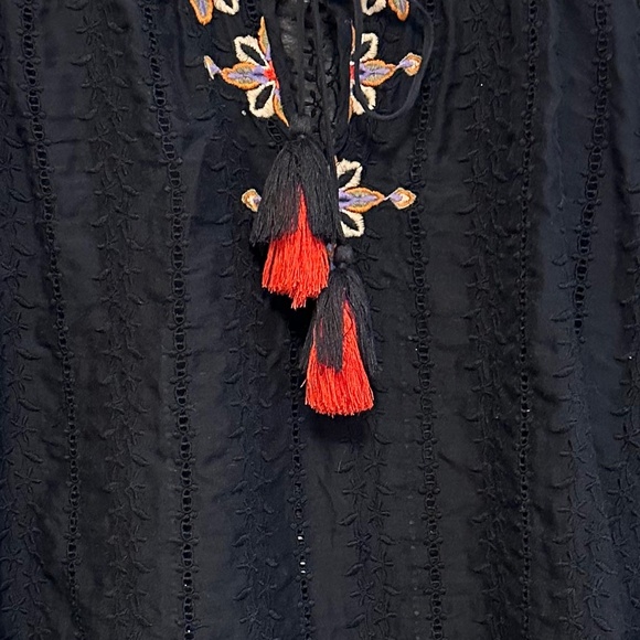 Johnny Was Embroidered Long Sleeve Black Blouse Size XS - Picture 10 of 16